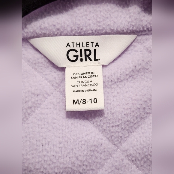 Athleta Girl Transition‎ Half Zip Color: Oxalis Violet Medium 8-10 - Picture 5 of 9